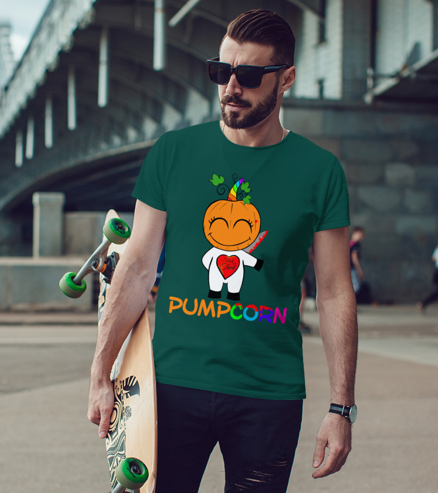 Pumpcorn Trick Or Treat Pumpkin Unicorn T-Shirt