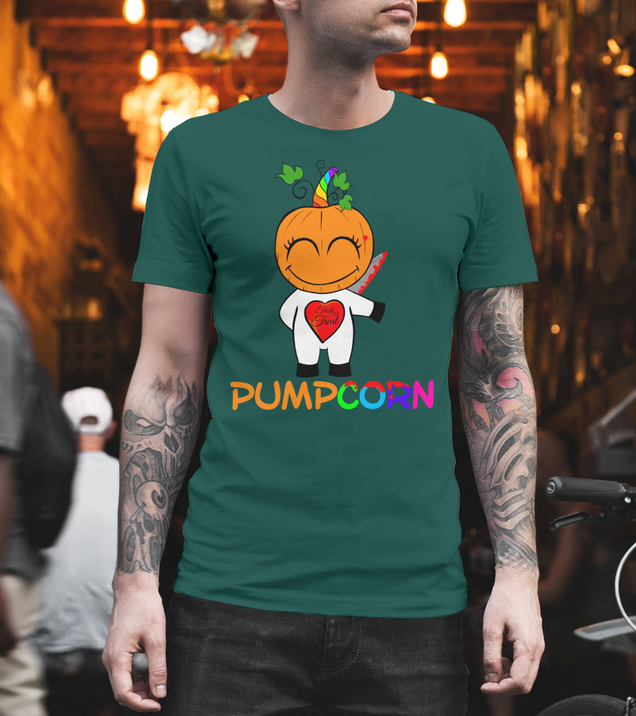 Pumpcorn Trick Or Treat Pumpkin Unicorn T-Shirt