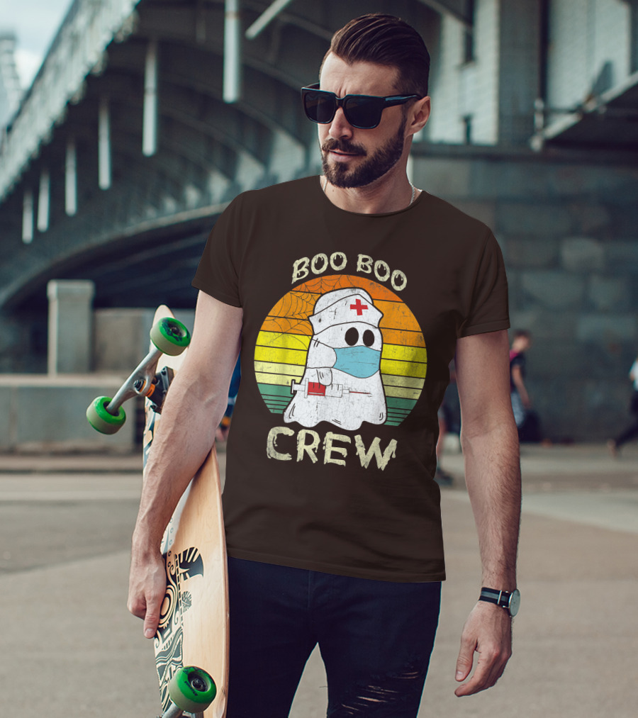 Boo Boo Crew Ghost Nurse With Mask And Syringe T-Shirt