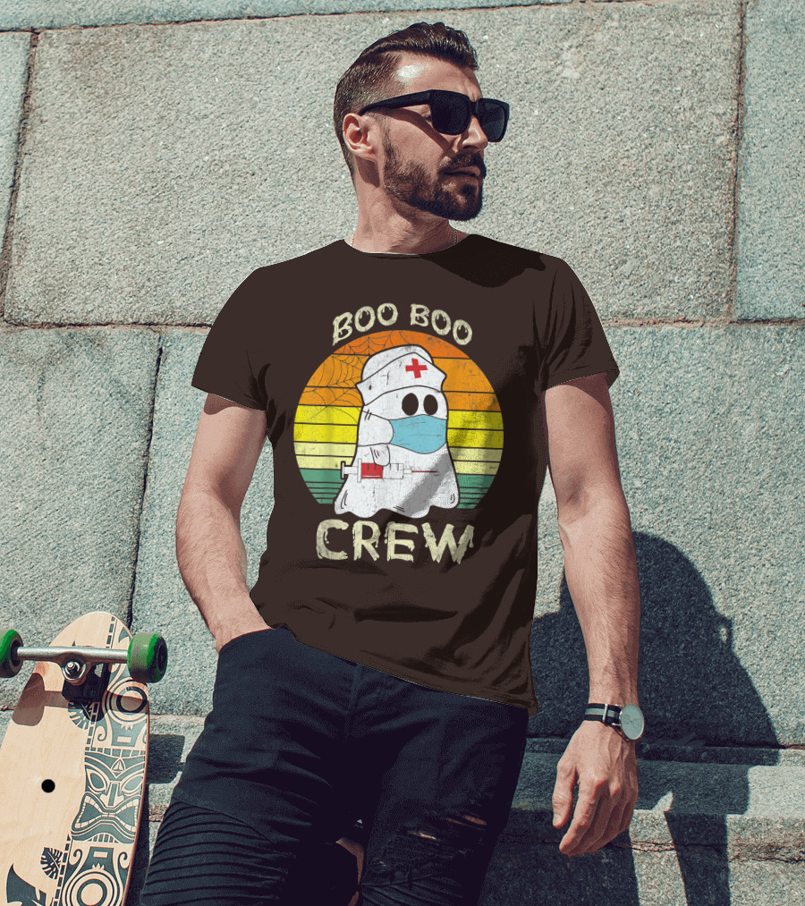 Boo Boo Crew Ghost Nurse With Mask And Syringe T-Shirt