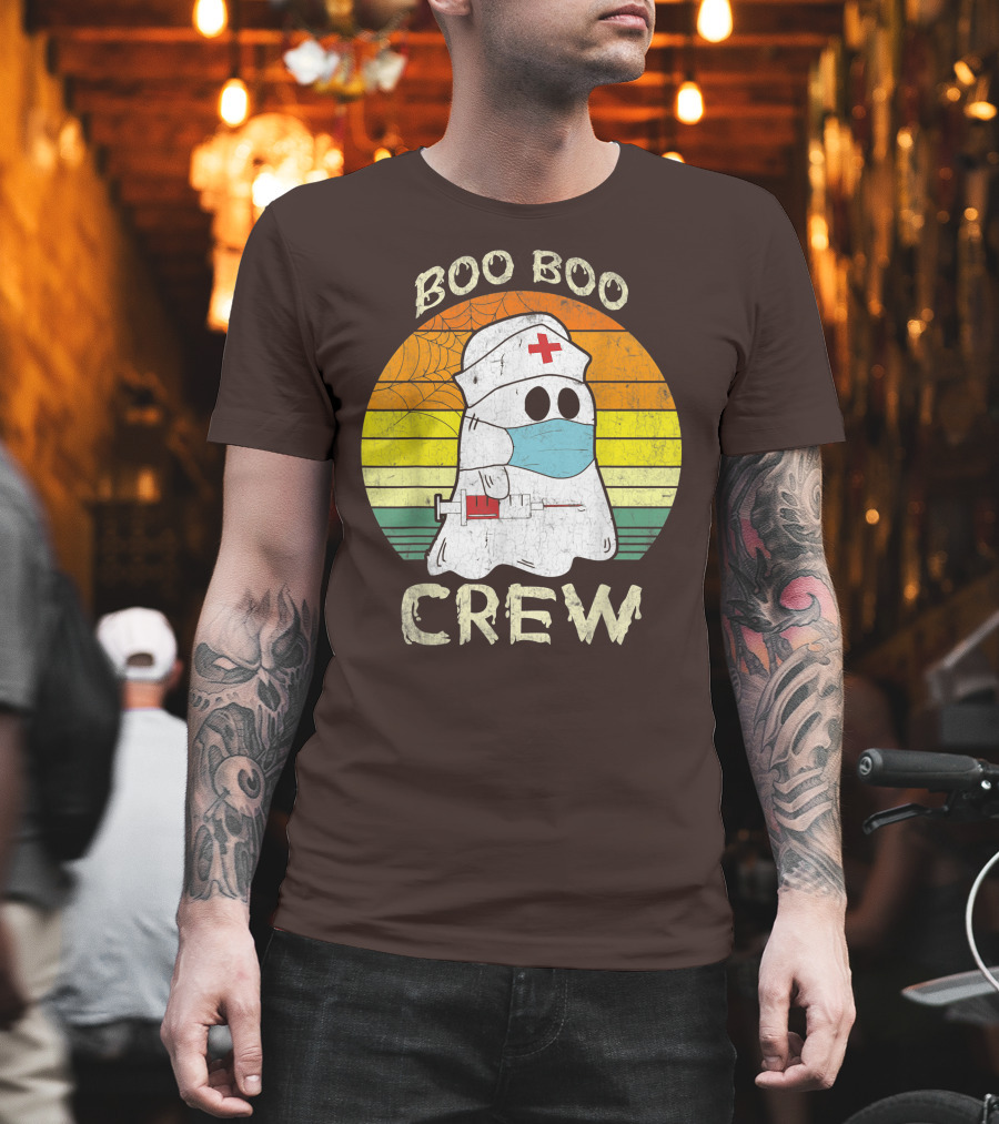 Boo Boo Crew Ghost Nurse with Mask and Syringe T-Shirt