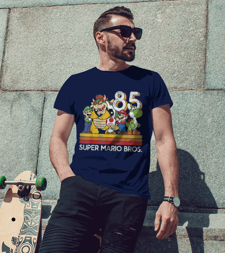 Super Mario Bros. 85 Retro Character Line Up T-Shirt