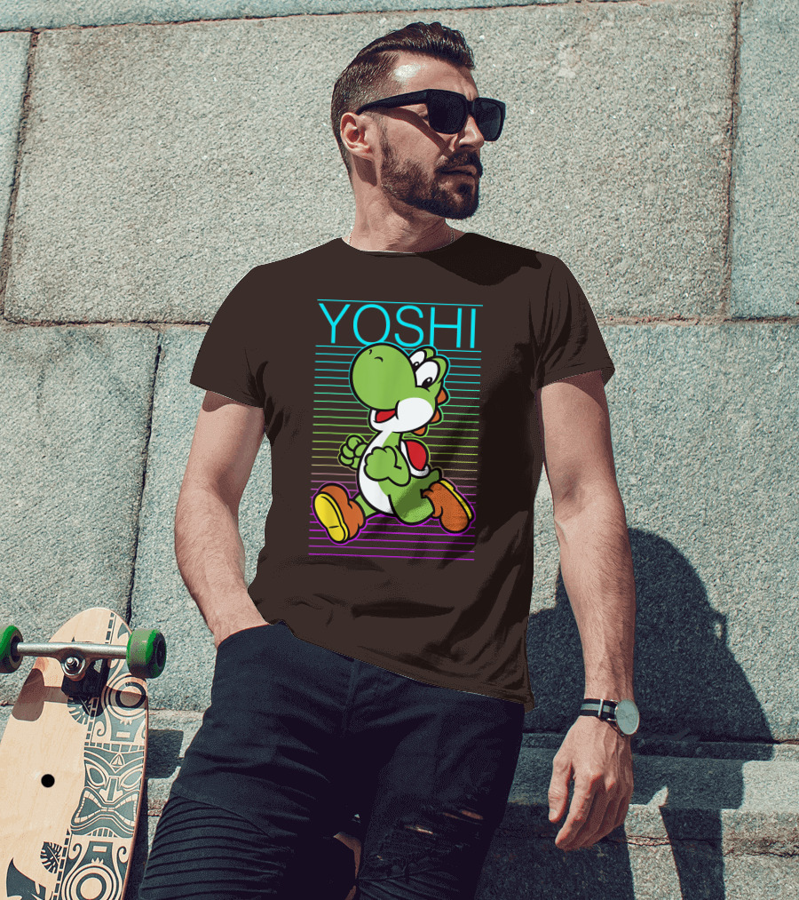 Yoshi Retro Gradient Fade Super Mario T-Shirt