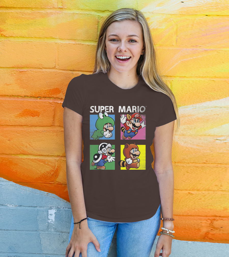 Super Mario Frog Tanooki Hammer Raccoon Costumes T-Shirt