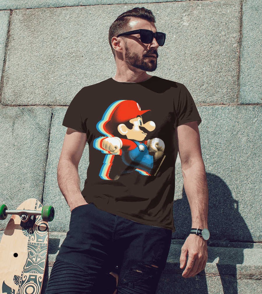 Funny Super Mario Comic Style Mario Run Premium Holidays Retro Gaming T-Shirt