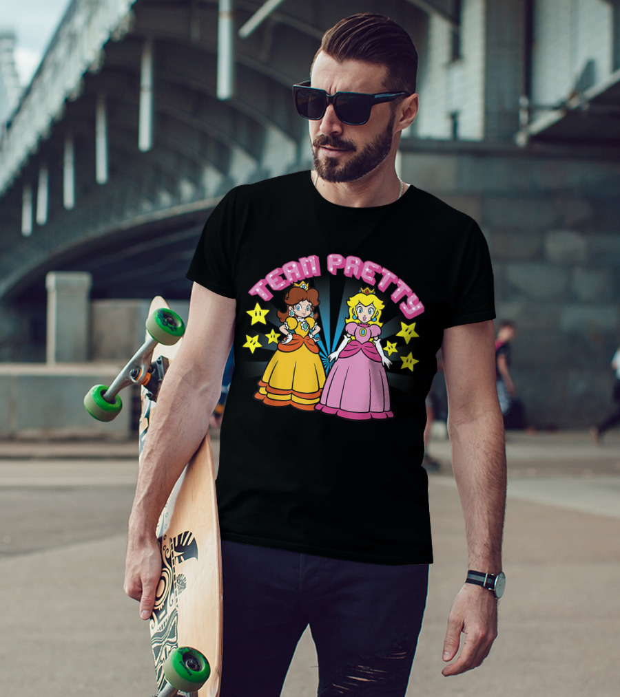 Super Mario Princess Peach And Daisy Team Pretty Stars T-Shirt