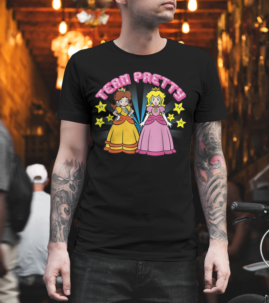 Super Mario Princess Peach and Daisy Team Pretty Stars T-Shirt