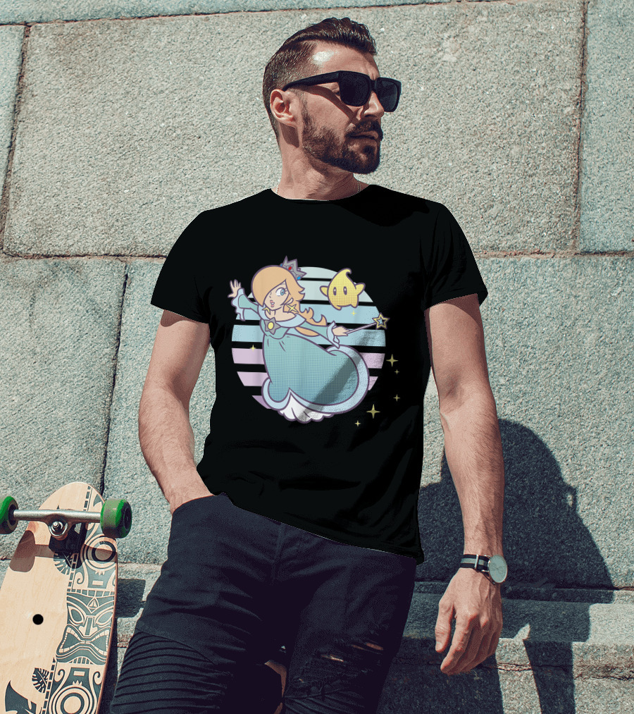 Super Mario Rosalina Luma Pastel Stripes Stars T-Shirt