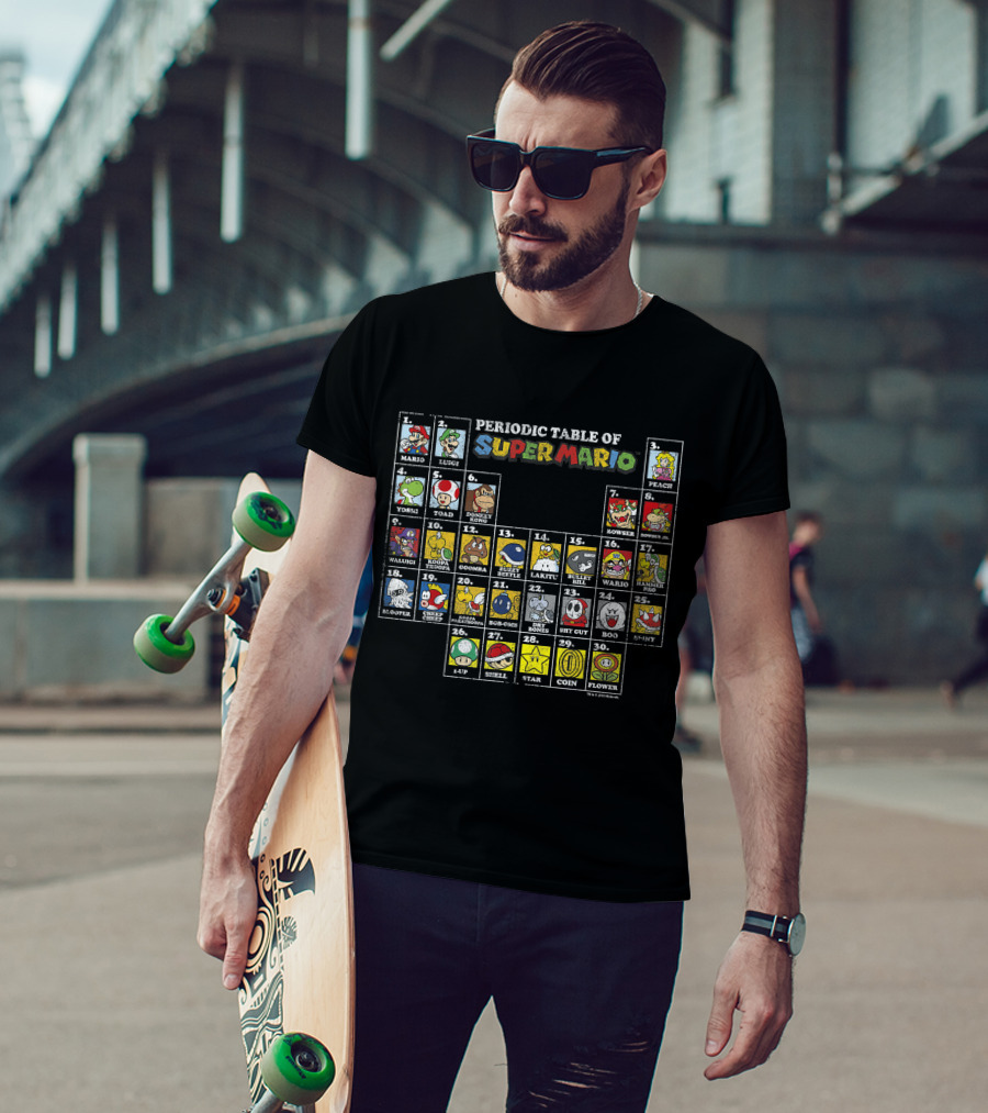 Periodic Table Of Super Mario Characters And Items T-Shirt