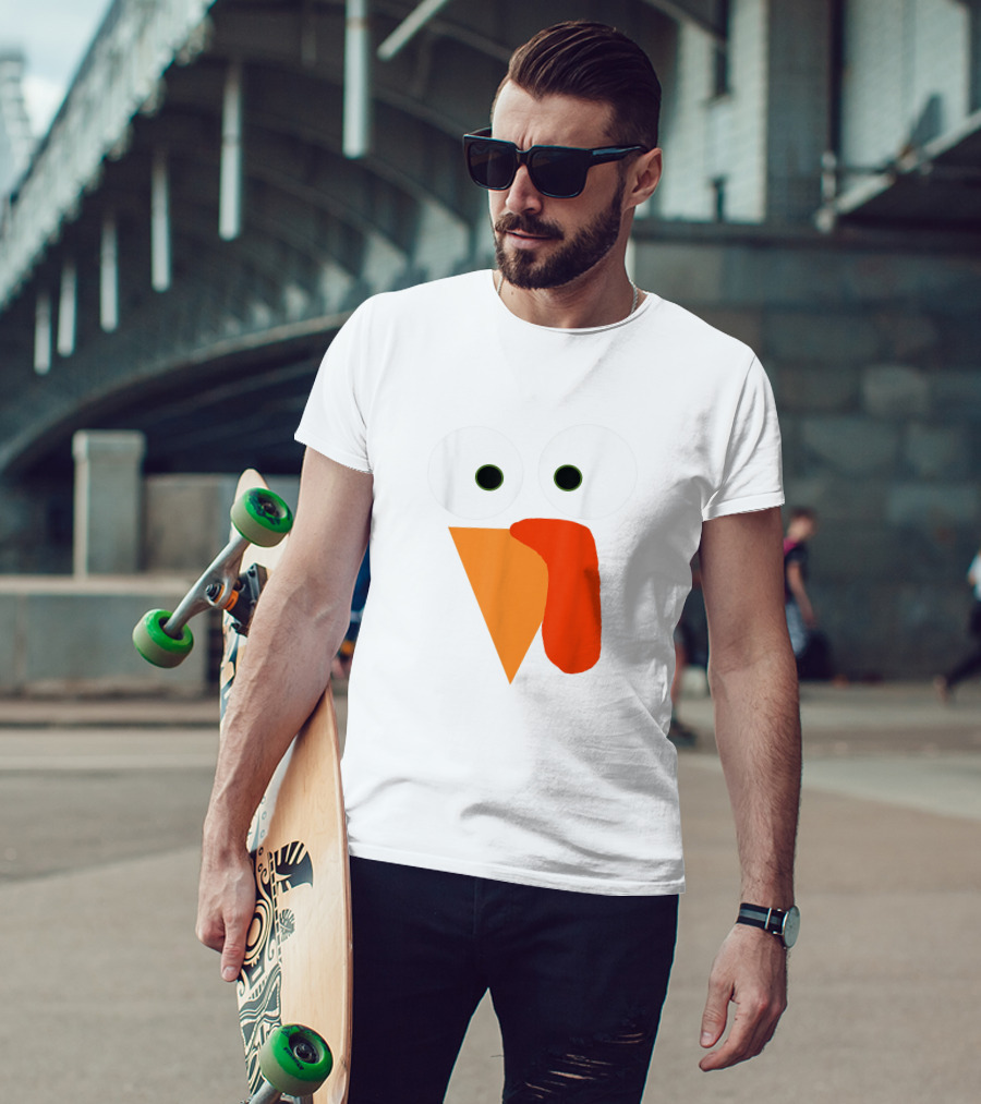 Turkey Face Thanksgiving Gobble Gear Funny Thanksgiving T-Shirt