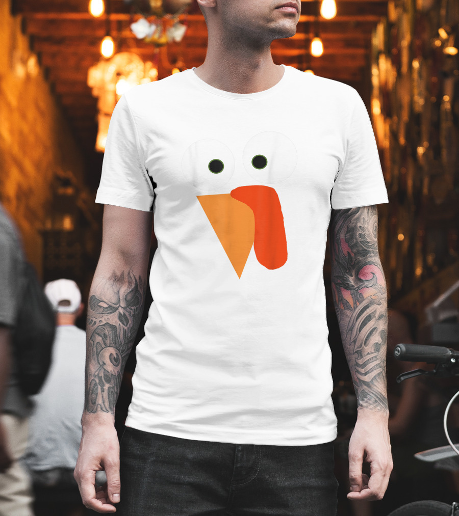 Turkey Face Thanksgiving Gobble Gear Funny Thanksgiving T-Shirt