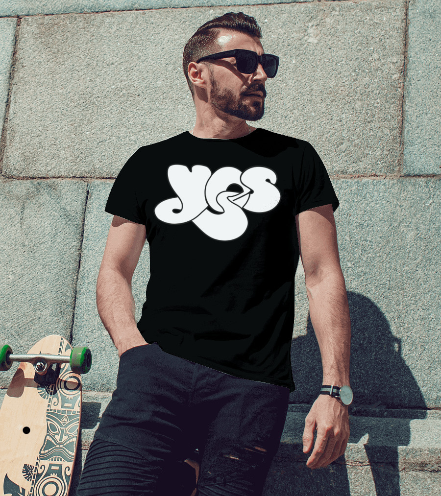 Yes Band Iconic Logo White Bubble Letters T-Shirt