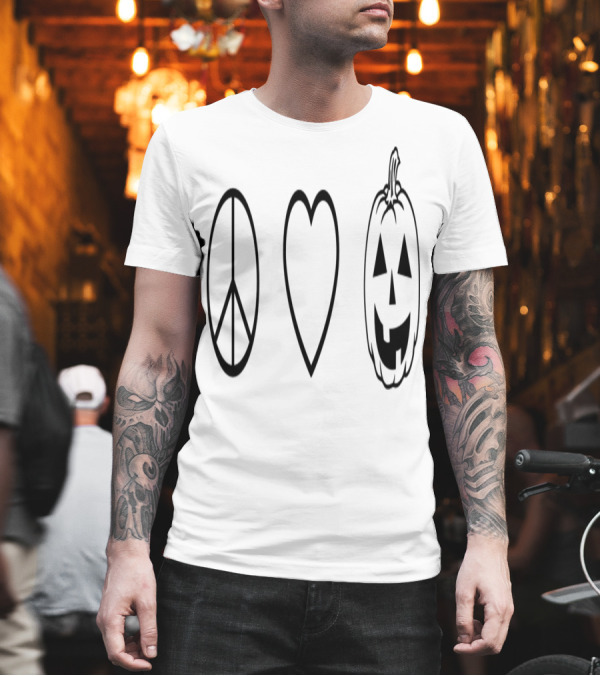 Peace Love Pumpkin Halloween T-Shirt Peace Love Pumpkin Halloween T-Shirt