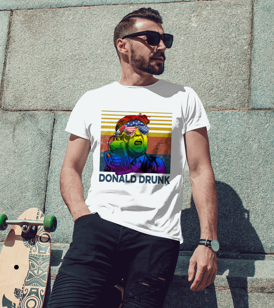 Donald Drunk Vintage Style Patriotic Beer Lover T-Shirt