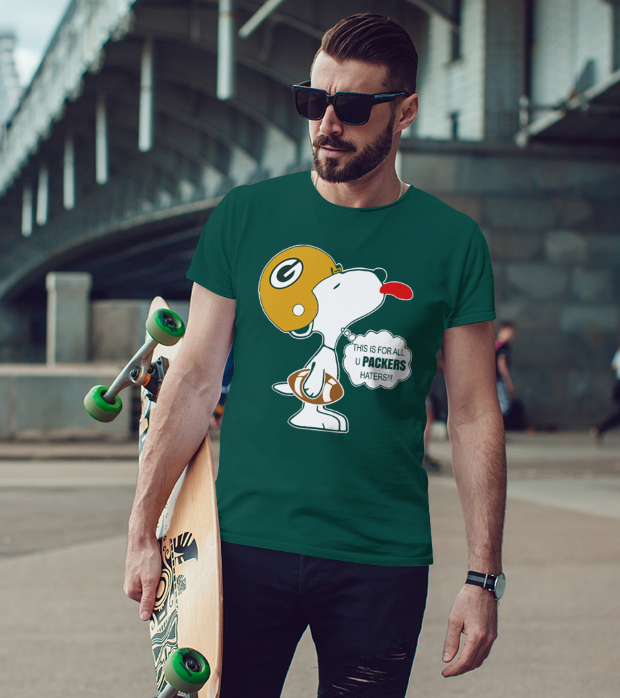 Green Bay Packers Snoopy Helmet Football Packers Haters T-Shirt