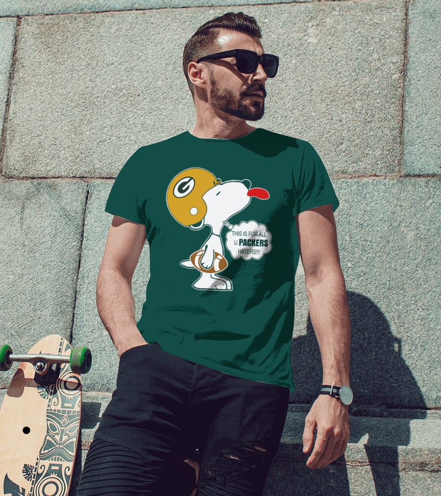 Green Bay Packers Snoopy Helmet Football Packers Haters T-Shirt