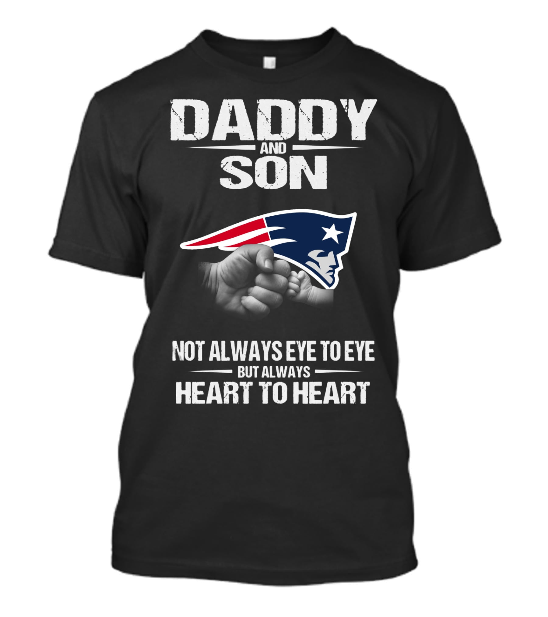 Daddy And Son New England Patriots Heart To Heart T-Shirt