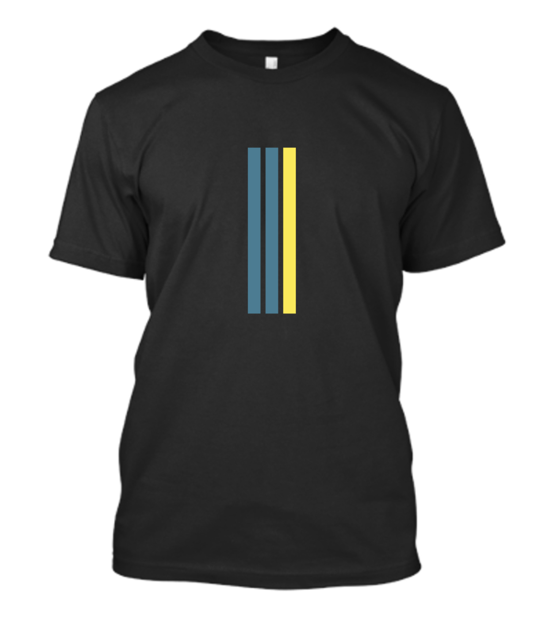 Three Vertical Stripes Rule Of Three Blue Yellow Bars T-Shirt