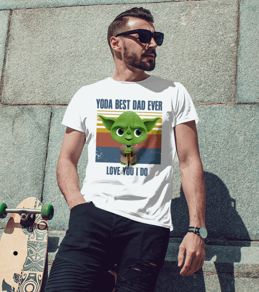 Vintage Yoda Best Dad Ever Love You I Do Retro Star Wars Father's Day T-Shirt