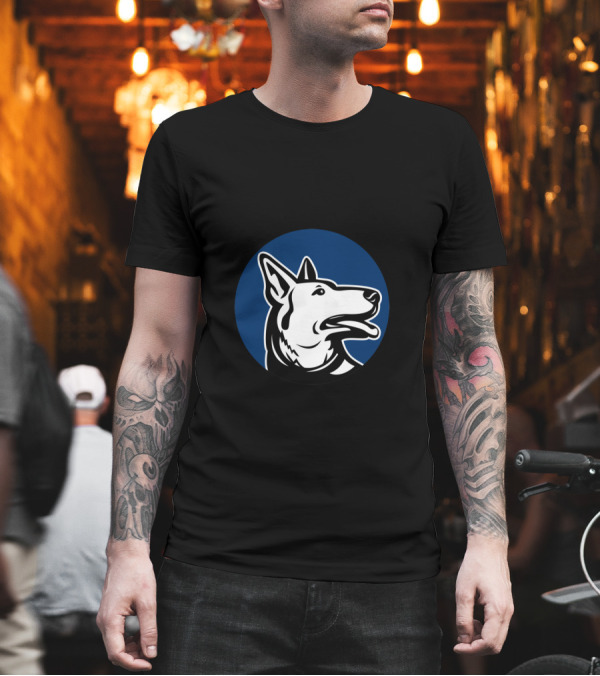 German Shepherd Dog Head Icon in Blue Circle Mascot T-Shirt German Shepherd Dog Head Icon in Blue Circle Mascot T-Shirt