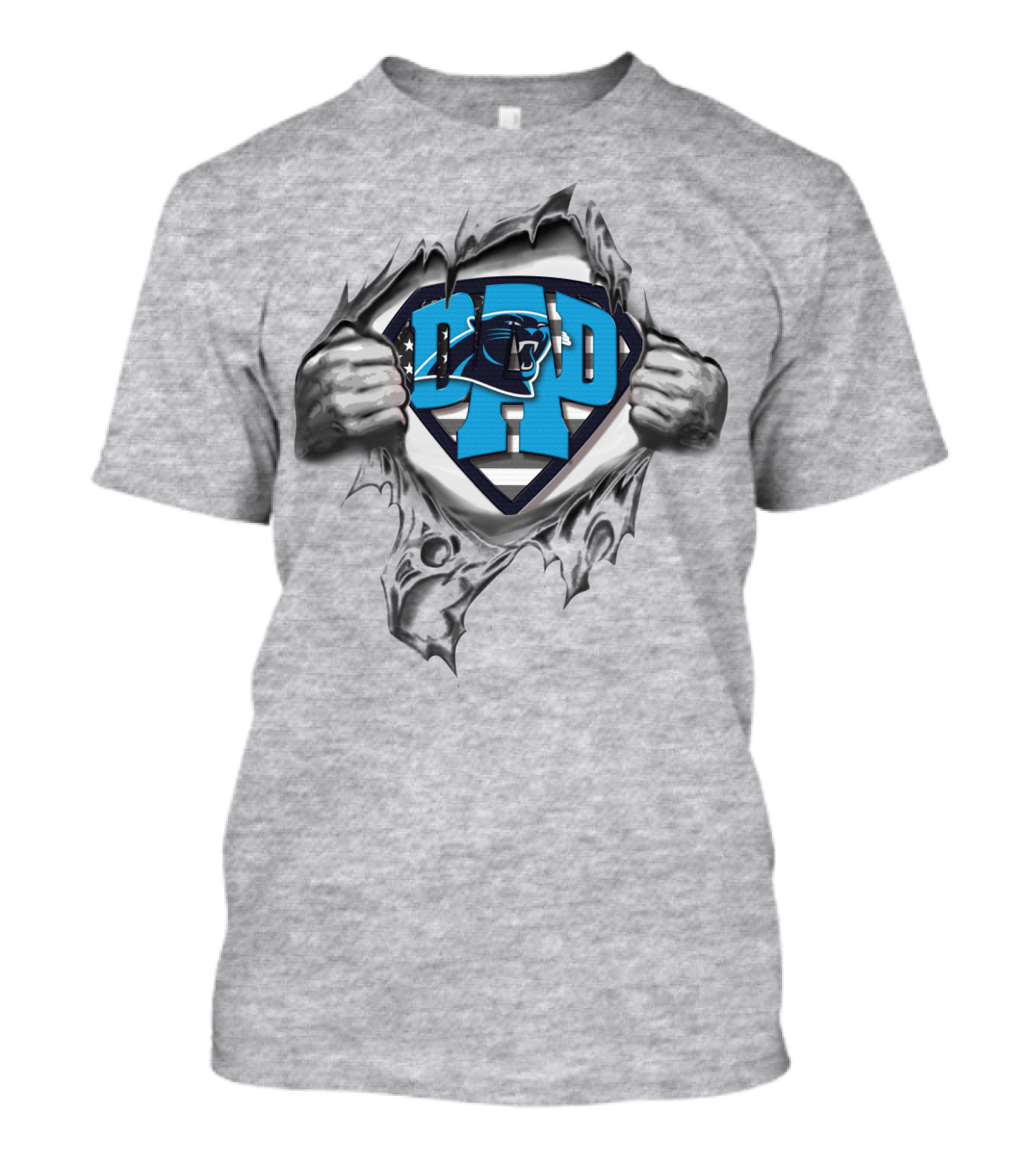 Superdad Panthers Logo Ripped Shield T-Shirt