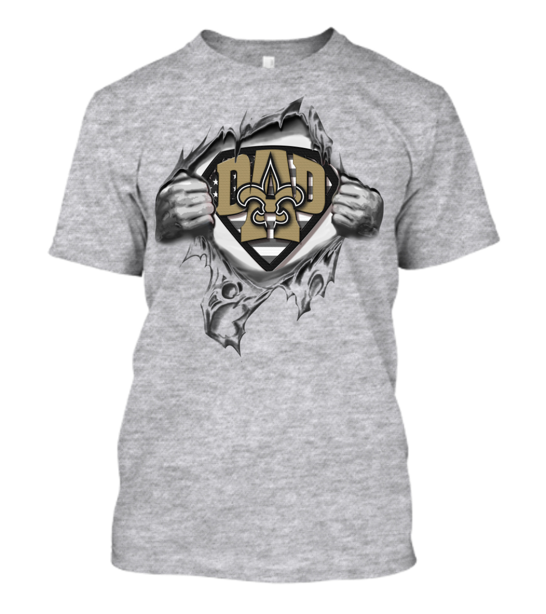 Superdad New Orleans Saints Fleur-De-Lis Symbol Dad Badge T-Shirt