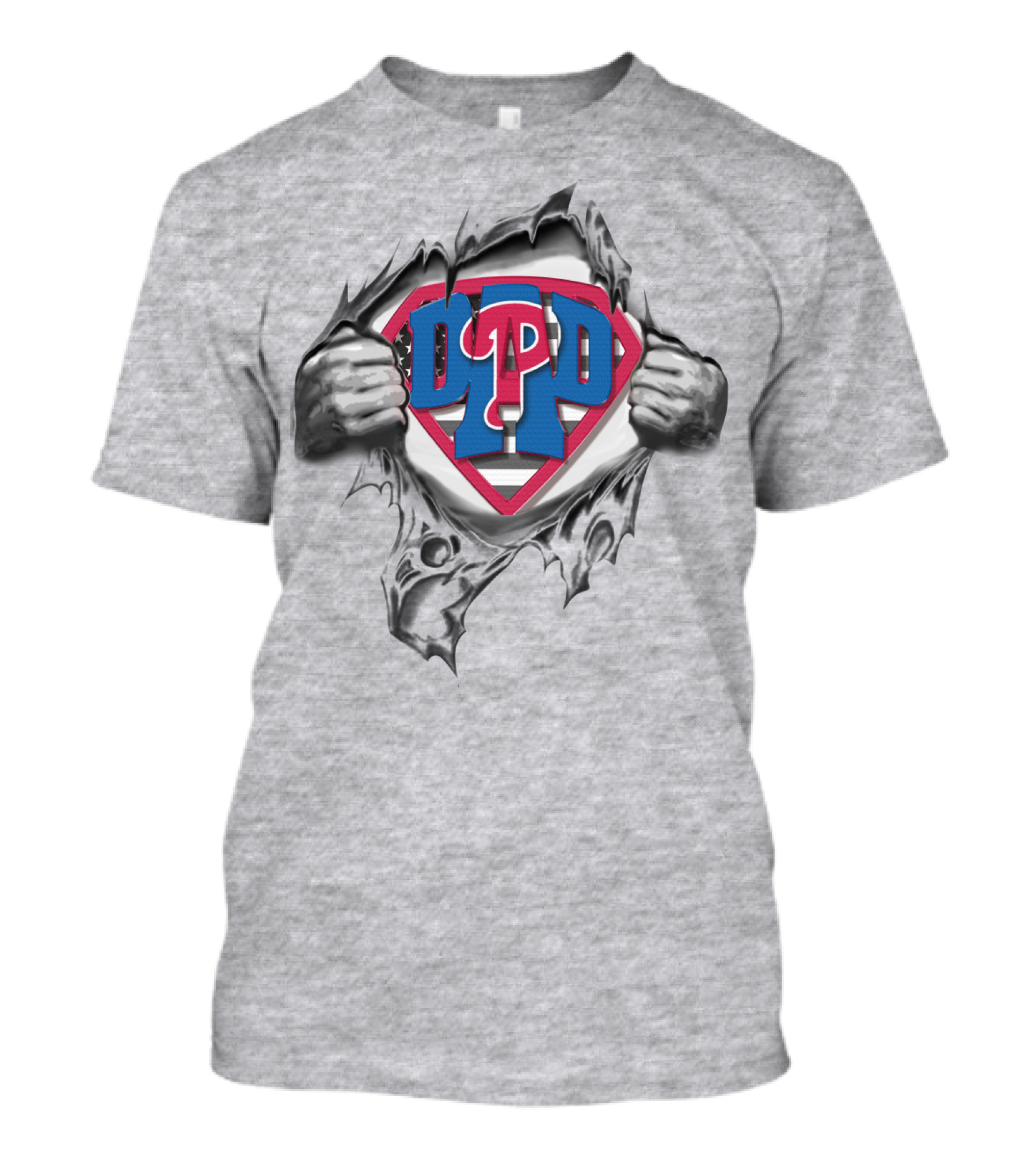 SUPERDAD Philly Phillies Dad Logo Tear T-Shirt