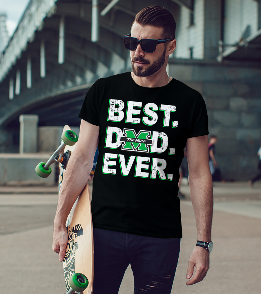 Best Dad Ever Marshall Thundering Herd M The Herd T-Shirt