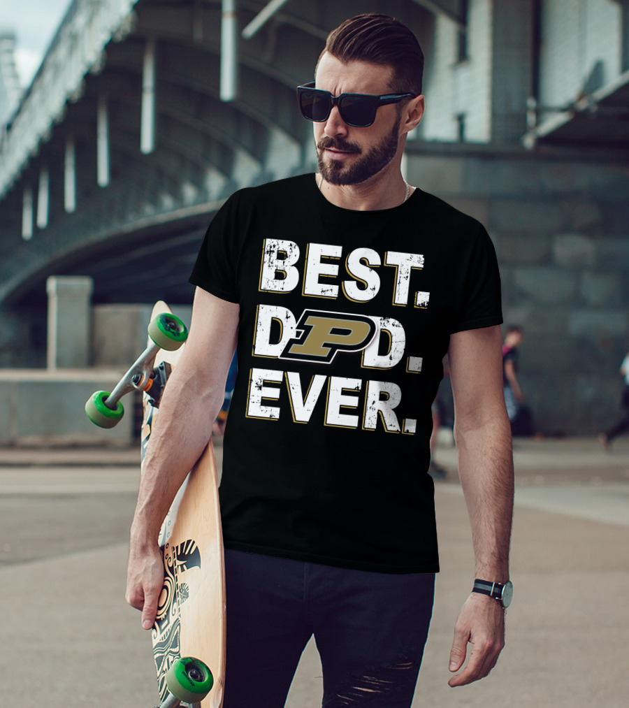 Best Dad Ever Purdue Boilermakers Logo P Education T-Shirt