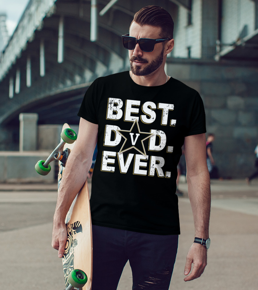 Best Dad Ever Vanderbilt Commodores Star T-Shirt