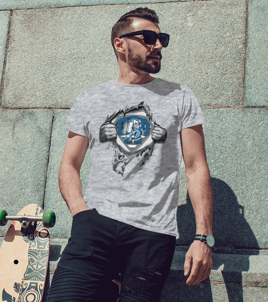Drake Bulldogs SuperDad Hero Shield T-Shirt
