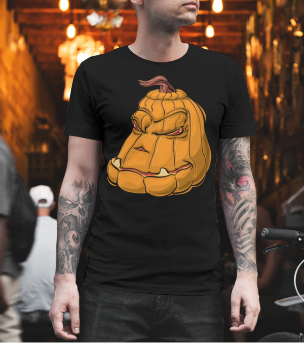 Angry Pumpkin Scowl with Fierce Eyes and Grinning Teeth T-Shirt Angry Pumpkin Scowl with Fierce Eyes and Grinning Teeth T-Shirt