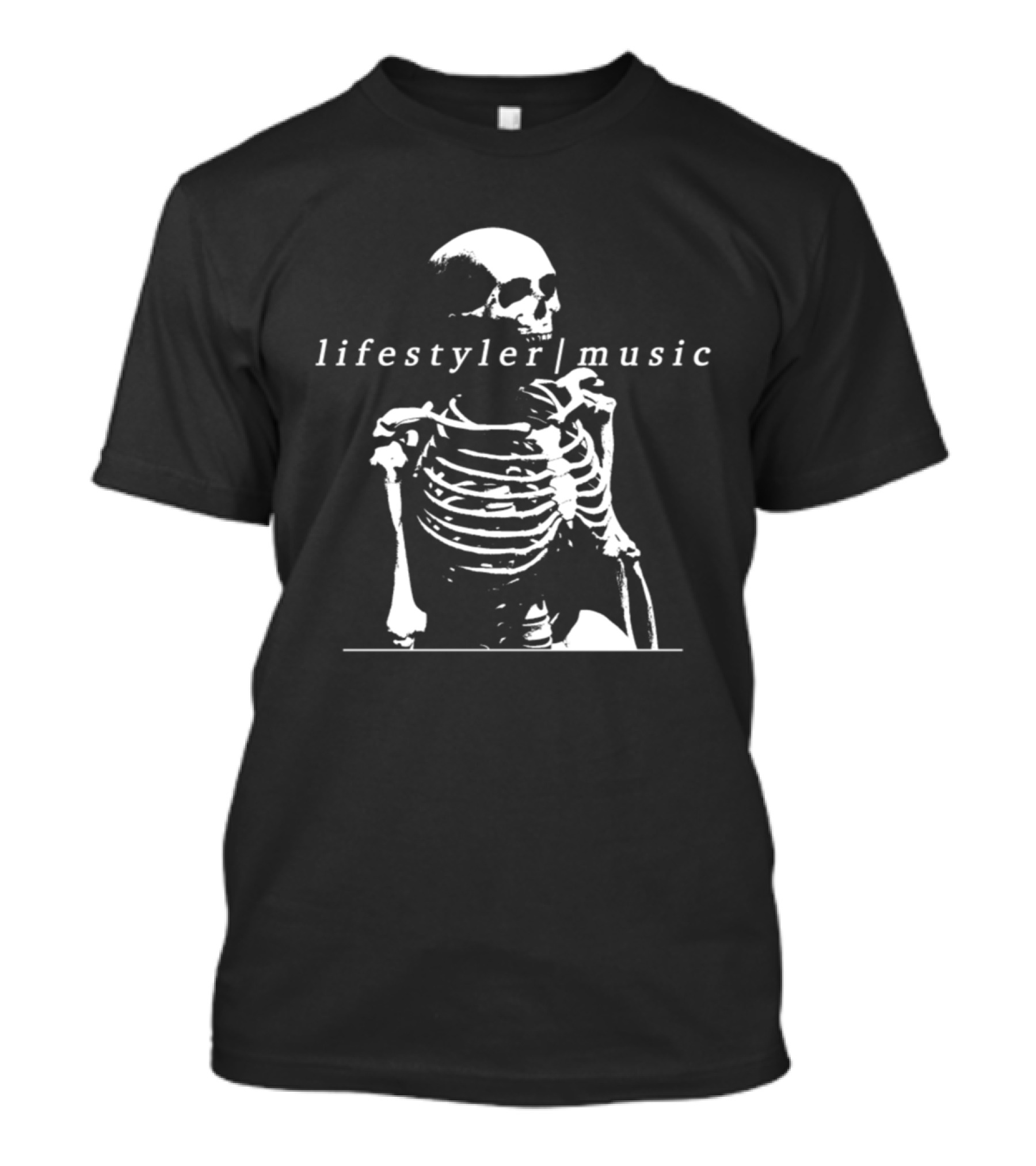 Lifestyler Music Skeleton White T-Shirt