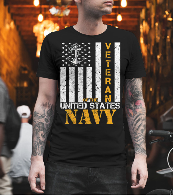 Veteran Of The United States Navy American Flag Anchor T-Shirt Veteran Of The United States Navy American Flag Anchor T-Shirt