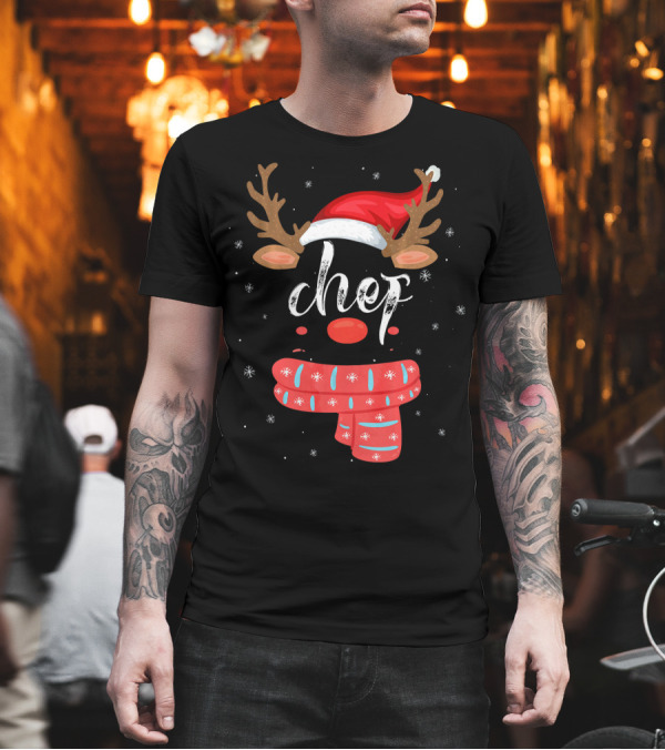 Chef Squad Reindeer Matching Group Chris Christmas Hat and Scarf T-Shirt Chef Squad Reindeer Matching Group Chris Christmas Hat and Scarf T-Shirt