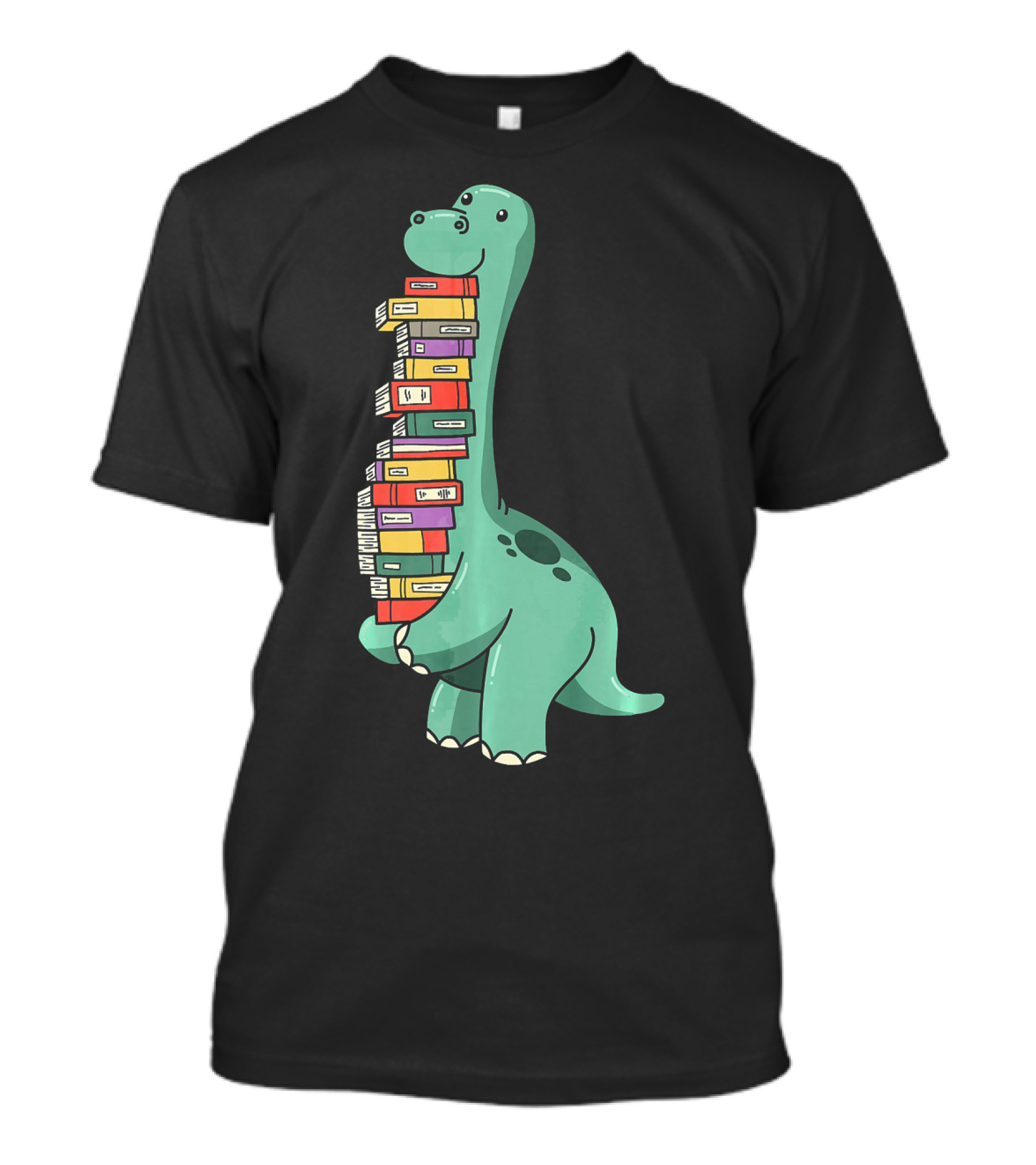 Dinosaur Reading Books Nerd Brain Food T-Shirt