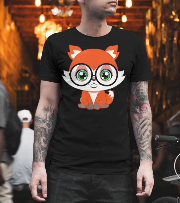 Fox Glasses Cute Funny Animal Nerd T-Shirt Fox Glasses Cute Funny Animal Nerd T-Shirt
