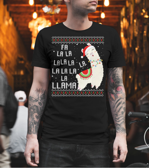Fa La La La La La La Llama Ugly Christmas Santa Alpaca T-Shirt Fa La La La La La La Llama Ugly Christmas Santa Alpaca T-Shirt