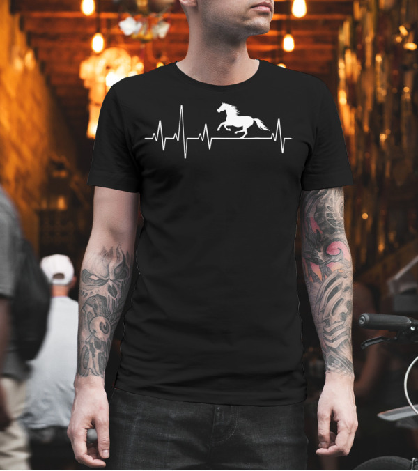 Heartbeat Horse Silhouette Mother Equestrian T-Shirt Heartbeat Horse Silhouette Mother Equestrian T-Shirt