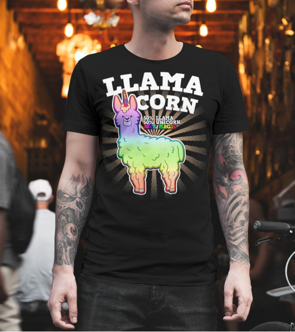 LlamaCorn 50% Llama 50% Unicorn 100% Magic Rainbow Creature T-Shirt LlamaCorn 50% Llama 50% Unicorn 100% Magic Rainbow Creature T-Shirt
