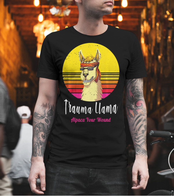 Trauma Llama Alpaca Your Wound Funny Vintage Retro T-Shirt Trauma Llama Alpaca Your Wound Funny Vintage Retro T-Shirt