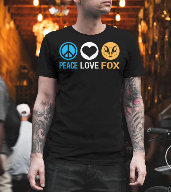 Peace Love Fox Vintage Foxes T-Shirt Peace Love Fox Vintage Foxes T-Shirt