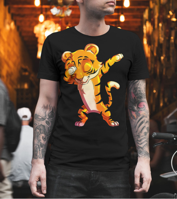 Cute Dabbing Tiger Big Cat Cub Playful Dance Pose T-Shirt Cute Dabbing Tiger Big Cat Cub Playful Dance Pose T-Shirt