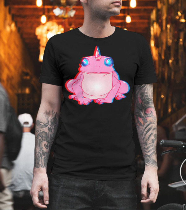 Trippy Pink Unicorn Frog Festival 3D Effect T-Shirt Trippy Pink Unicorn Frog Festival 3D Effect T-Shirt