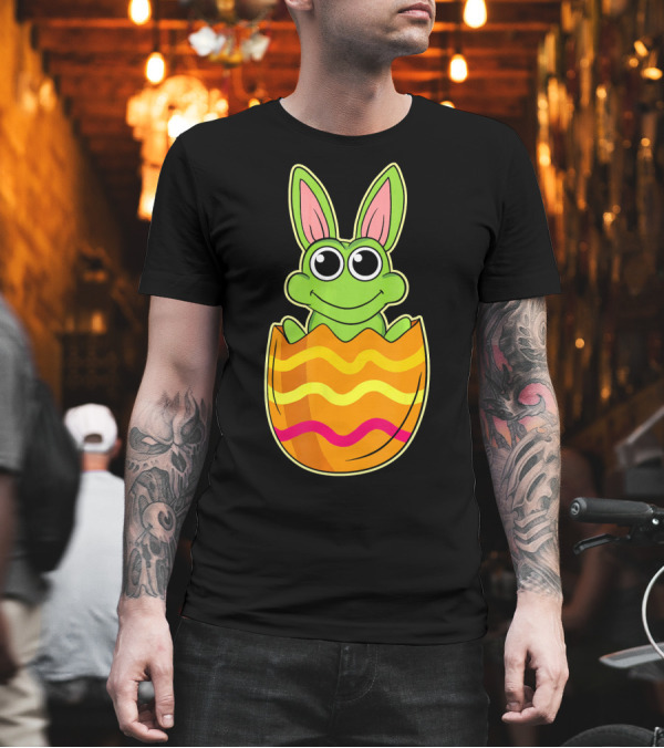 Easter Sunday Frog Bunny in Colorful Egg T-Shirt Easter Sunday Frog Bunny in Colorful Egg T-Shirt