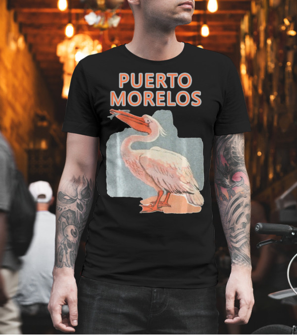 PUERTO MORELOS Yucatan Mexico Pelican with Fish T-Shirt PUERTO MORELOS Yucatan Mexico Pelican with Fish T-Shirt
