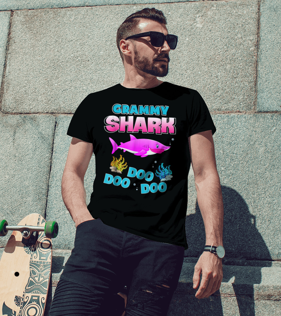 Grammy Shark Doo Doo Doo Ocean Fun T-Shirt