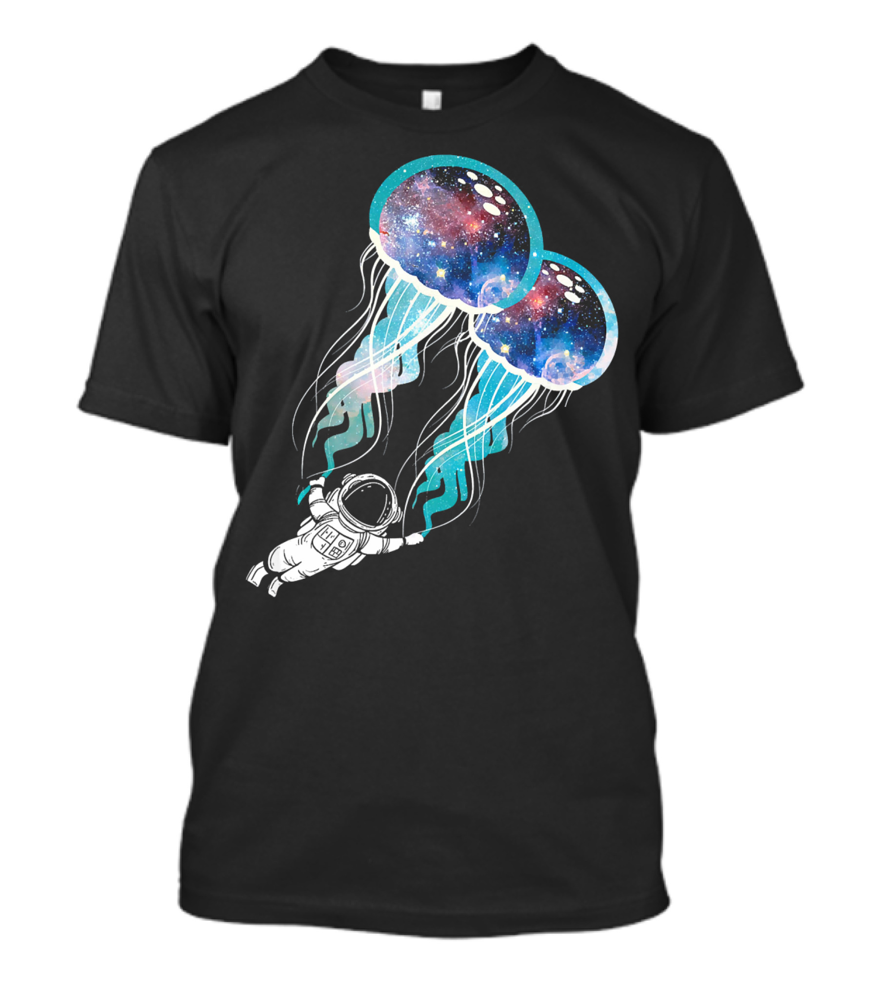 Galaxy-Filled Jellyfish And Outer Space Astronaut Adventure T-Shirt