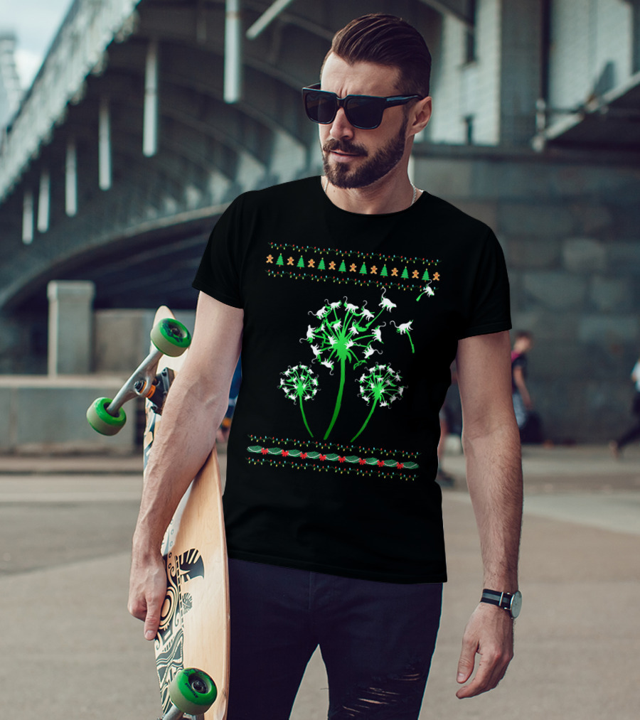 Lemur Dandelion Flower Floral Ugly Christmas T-Shirt