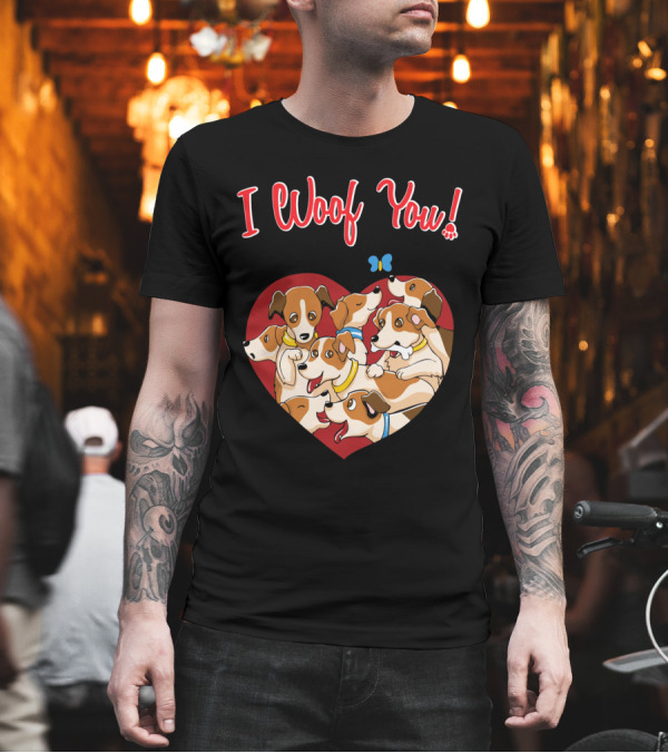 Jack Russell Terrier I Woof You Valentine T-Shirt Jack Russell Terrier I Woof You Valentine T-Shirt